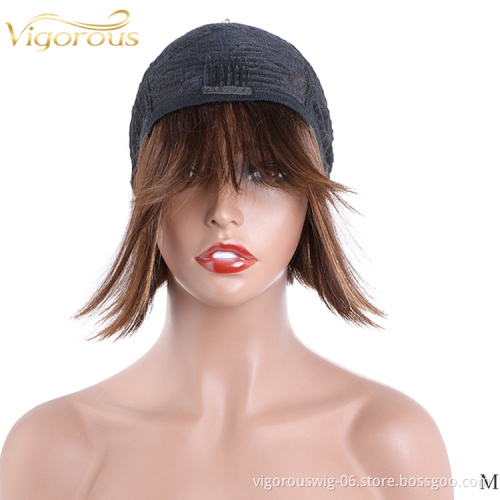 Vigorous blonde highlight brown wholesale bob supplier bone straight cheap raw brazilian bundles wig human hair straight